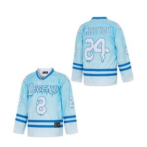 8/24 Legends Never Die Kobe Bryant Tribute Hockey Jersey Blue‎ XL Miss You 24 8